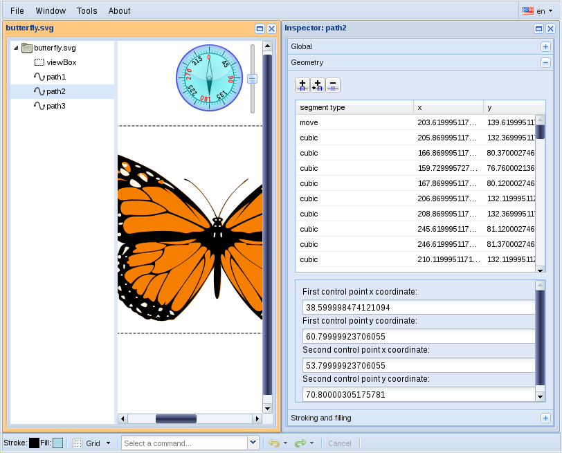 svgreal - inspecting path segments